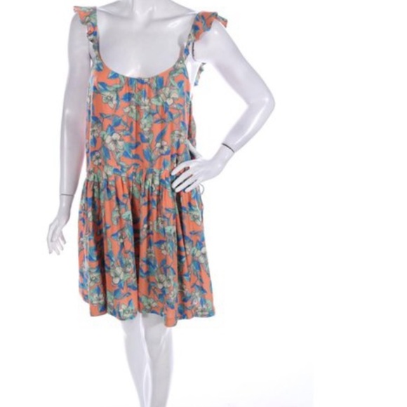 Free People Floral Ruffle Strap Mini Dress Size XS - Picture 3 of 10